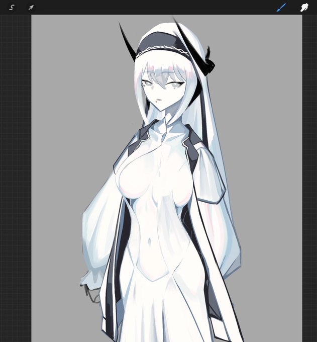 真っ白お肌の鉱石人シスターちゃんのアンが固まってきたな…… 