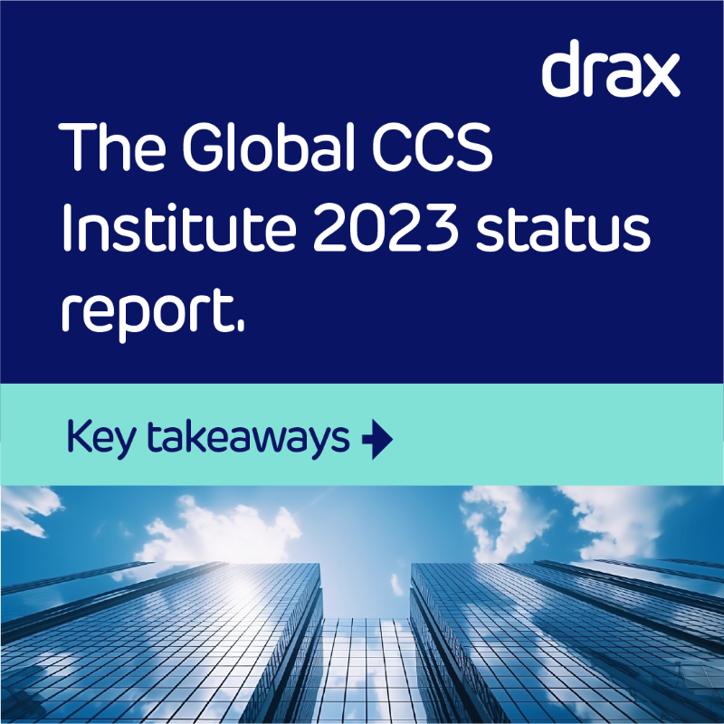 DraxGroup's tweet photo. Yesterday, the @GlobalCCS Institute published their 2023 status report, which documents the milestones for carbon capture and storage over the past 12 months and defines the key opportunities and challenges for coming years. 🗞️ 🌍