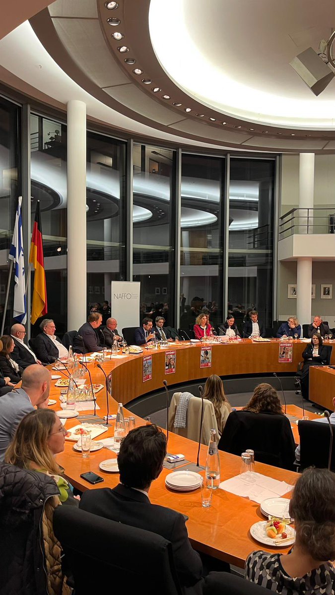 HillelNeuer's tweet photo. I spoke in the Bundestag to mark the 85th anniversary of Kristallnacht, the Nazi pogrom of 1938. We heard from families of Israeli hostages and murder victims from the 2023 Hamas pogrom of October 7. Jews worldwide are under assault. The UN is a moral failure. Never again is now. https://t.co/3NFgxJTBbg