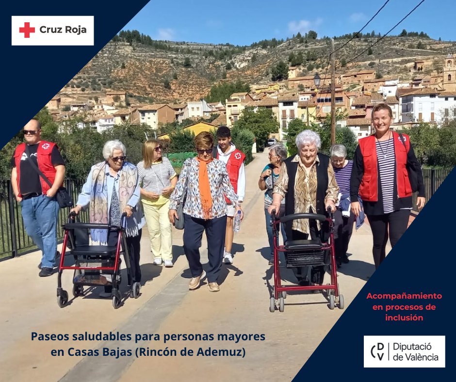 En #CasasBajas realizamos puntualmente paseos saludables. Son rutas cortas y adaptadas para potenciar la actividad física de #personasmayores.
➡ Proyecto 'Acompañamiento en procesos de inclusión' financiado por @dipvalencia para en #Serranía, #ValldAlbaida y #RincóndeAdemuz.