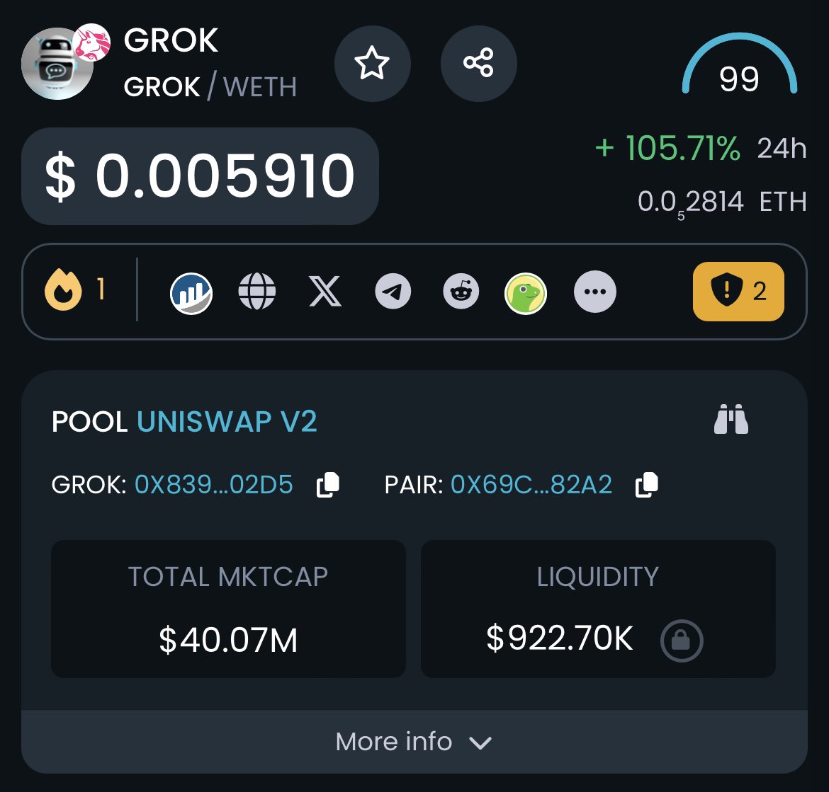 CryptoMafia420's tweet photo. Sending $500 in $GROK to a random lucky follower 🎁

Drop your $ETH wallet, RT &amp; follow 🔔

~ 24 hours only ⏰ https://t.co/dCJFy0qX8e