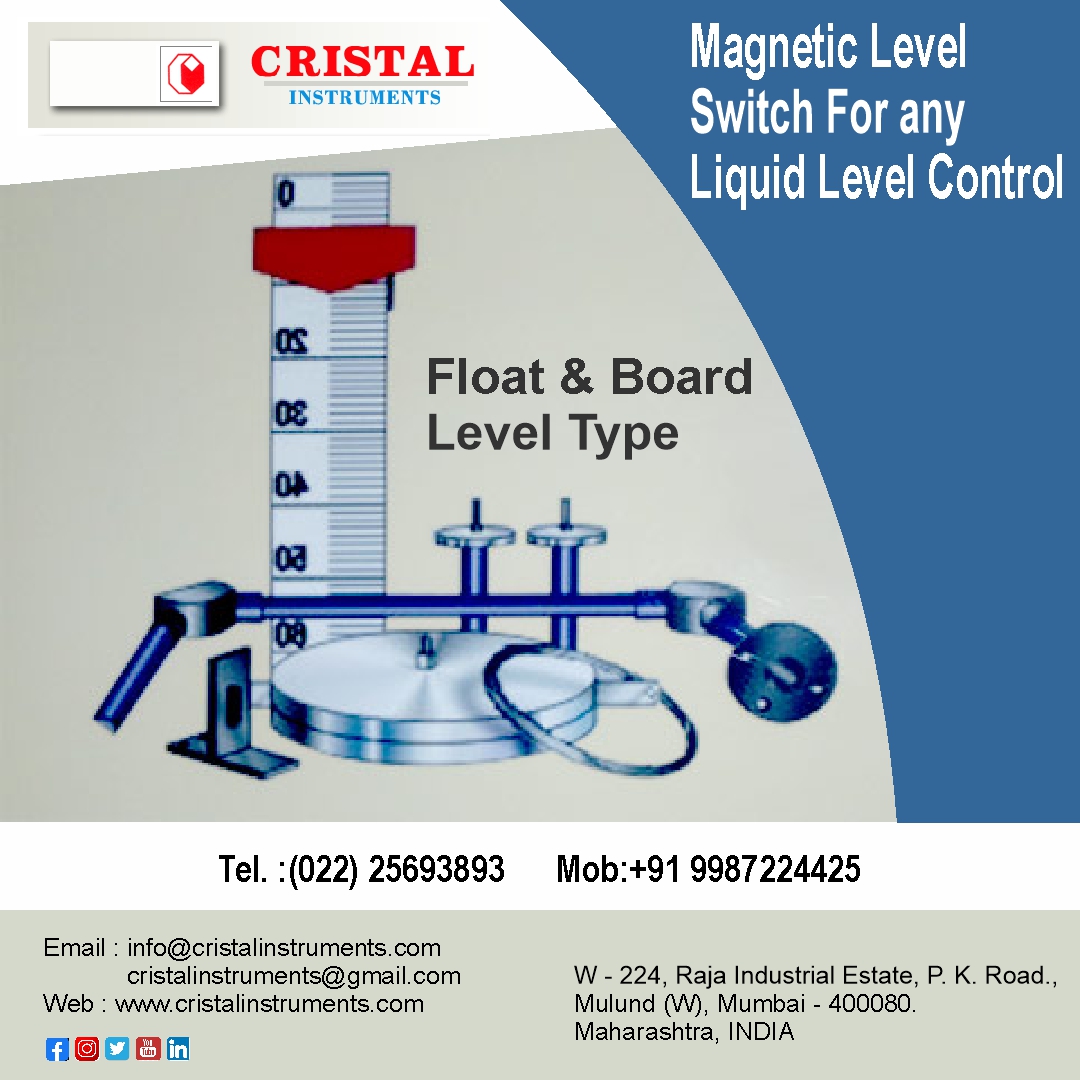 FloatBoardLevel's tweet image. Dive into seamless liquid level control with Cristal Instruments' Magnetic Level Switch. Precision meets reliability in managing liquid levels effortlessly.
#MagneticLevelSwitch #LiquidLevelControl #cristalinstruments.
.
.
Contact us: +91 9987224425