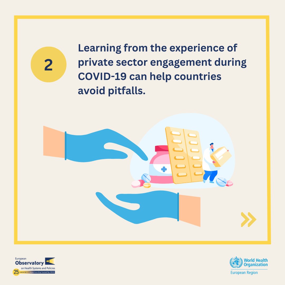 Learning from policy successes and failures during the pandemic can help countries to engage the private sector in their health systems more effectively. Learn how in our new policy brief with @WHO_Europe tinyurl.com/OBSPrivateSect… #EPH2023 #OBSatEPH 3/