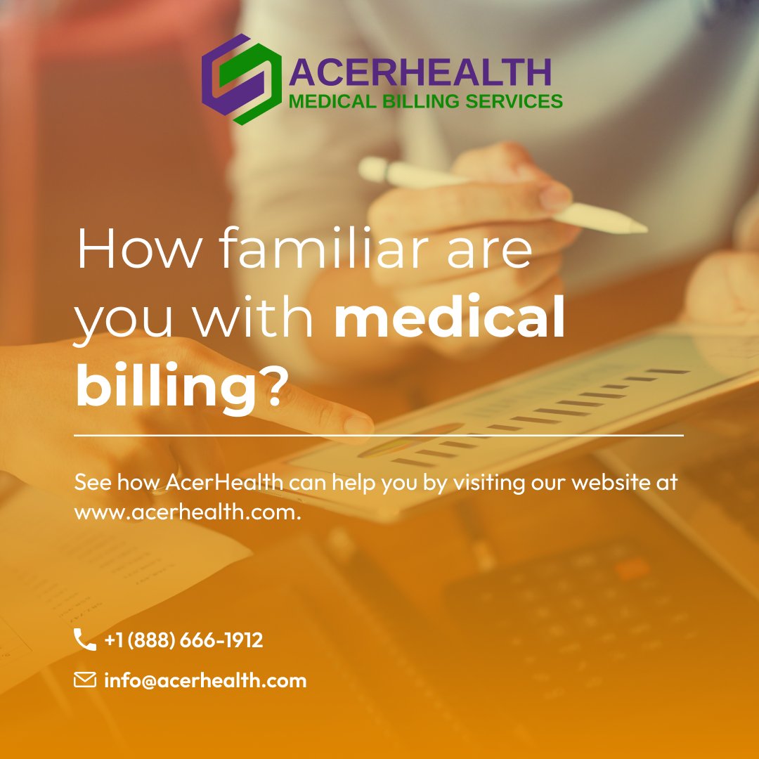 Medical billing involves creating claims for insurance reimbursement. Billers track claims, ensuring providers are compensated for healthcare services. Explore our website for details. acerhealth.com/#MedicalBillin… #BillingInsights #HealthcareFinances #BillingExpertise #AcerHealth