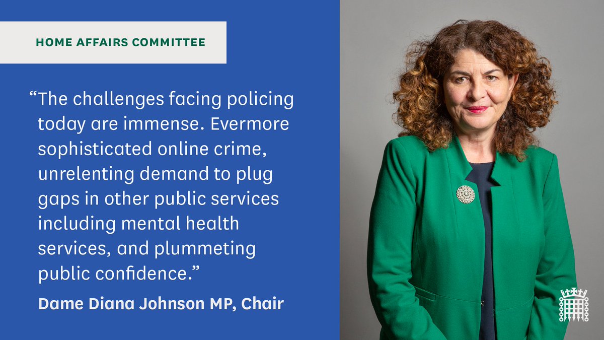 Today we have published our report on Policing Priorities. 
 
📃Summary:
publications.parliament.uk/pa/cm5803/cmse… 
📃Our report:
publications.parliament.uk/pa/cm5803/cmse…
📃Conclusions and recommendations: publications.parliament.uk/pa/cm5803/cmse…