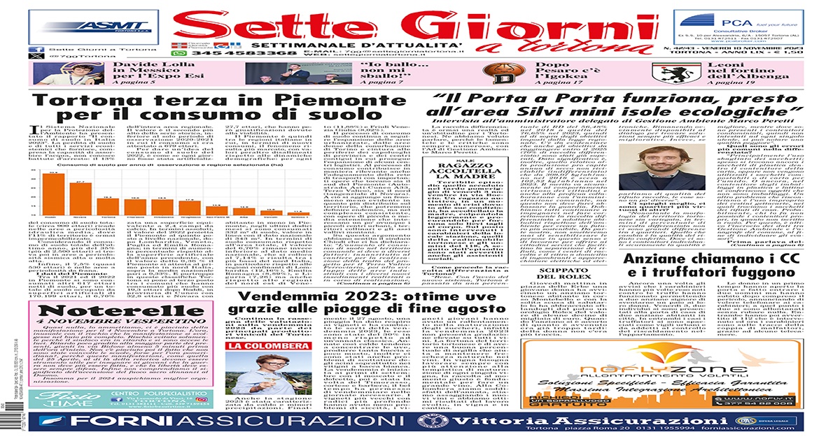 𝗟𝗔 𝗣𝗔𝗚𝗜𝗡𝗔 𝗙𝗟𝗔𝗦𝗛 𝗗𝗜 𝗦𝗘𝗧𝗧𝗘 𝗚𝗜𝗢𝗥𝗡𝗜
𝗡. 𝟰𝟯 𝗱𝗲𝗹 𝟭𝟬.𝟭𝟭.𝟮𝟬𝟮𝟯
➡ settegiorniatortona.it/2023/11/10/la-…