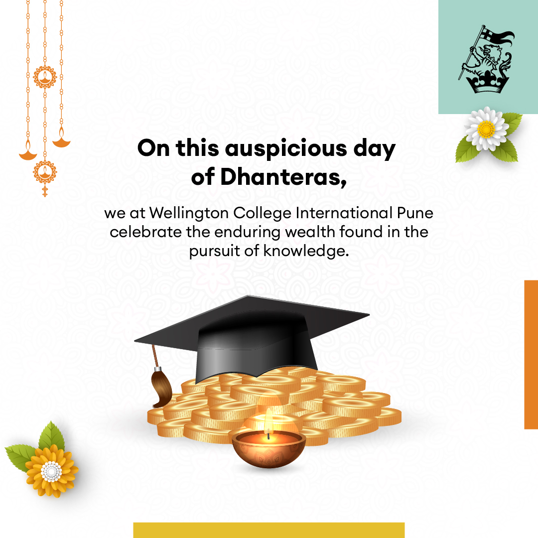 WCIindia's tweet photo. May the spirit of Dhanteras inspire us to seek knowledge, foster growth and illuminate the path to wisdom. Wellington College International Pune wishes everyone a joyous celebration filled with prosperity and educational abundance.

#HappyDhanteras #WellingtonCollegePune https://t.co/e3fYgYF4vl