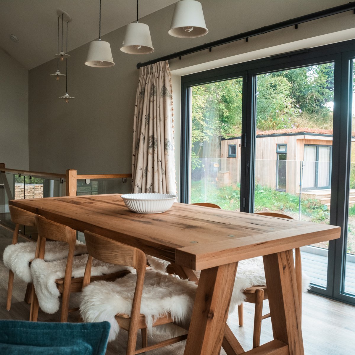 What a beautiful table, dinner anyone? #homedesign #interior  #familyhome   #seating #nature #holidayhomes #somerset  #privateestate #ecohomes#furnishings #woodlandviews #dining #diningroom #diningroomtable #diningchairs #naturalwood #seats  #luxurydesign