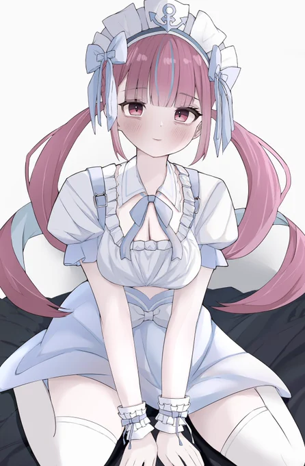 あくたんの白メイド服 #あくあーと #hololive #湊あくあ 