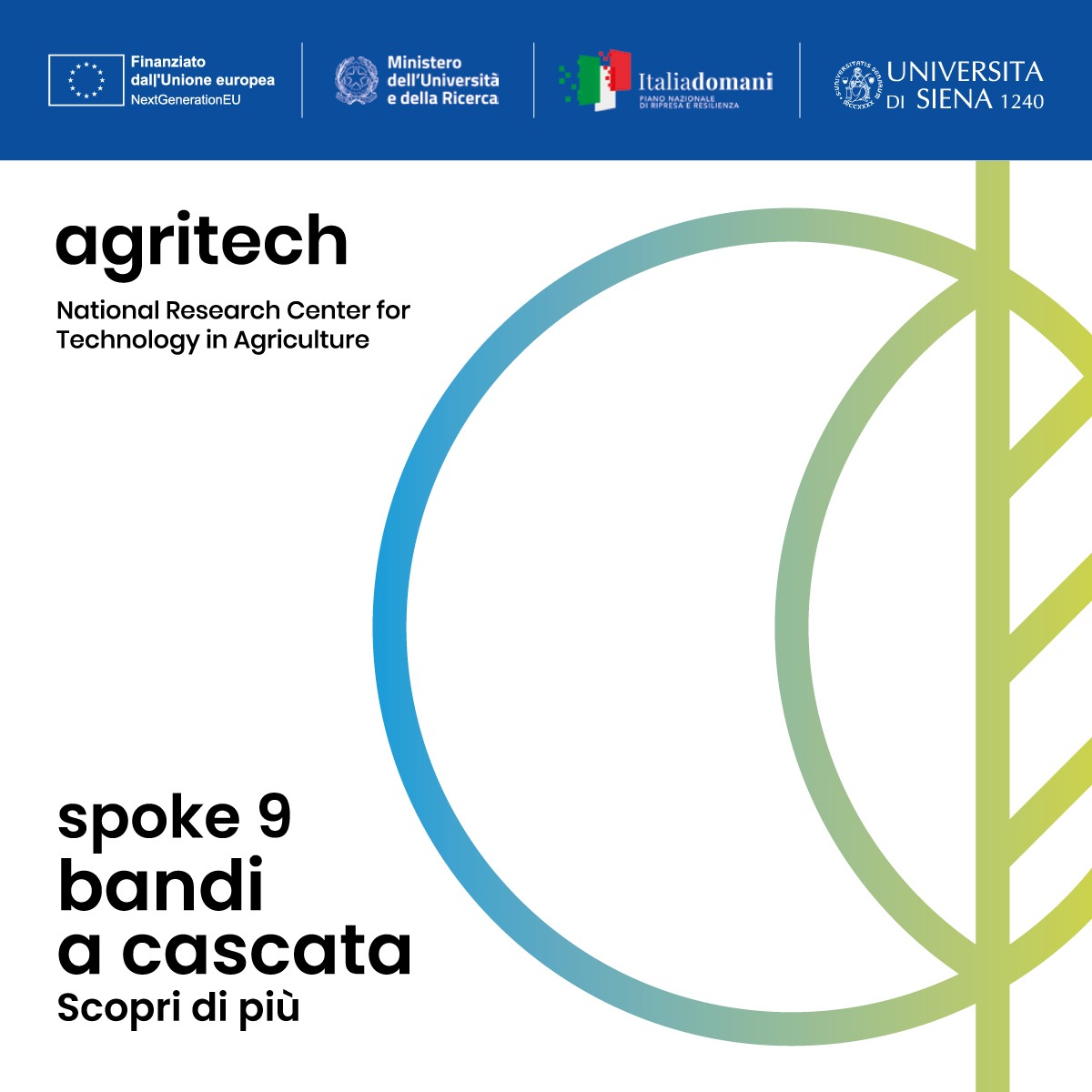 ‼️ Online il bando a cascata del CN <a href="/agritechit/">agritechcenter.it</a> #PNRR #Spoke9 
🟢WP1:Ricerca su metodologie e strumenti innovativi per l’autenticità, qualità, sostenibilità e tracciabilità delle #filiereagroalimentari🟡 
⌛Scadenza 7/12⌚️12 
ℹ️ tinyurl.com/4zu5skmh
ℹ️ agritechcenter.it/bandi-a-cascat…