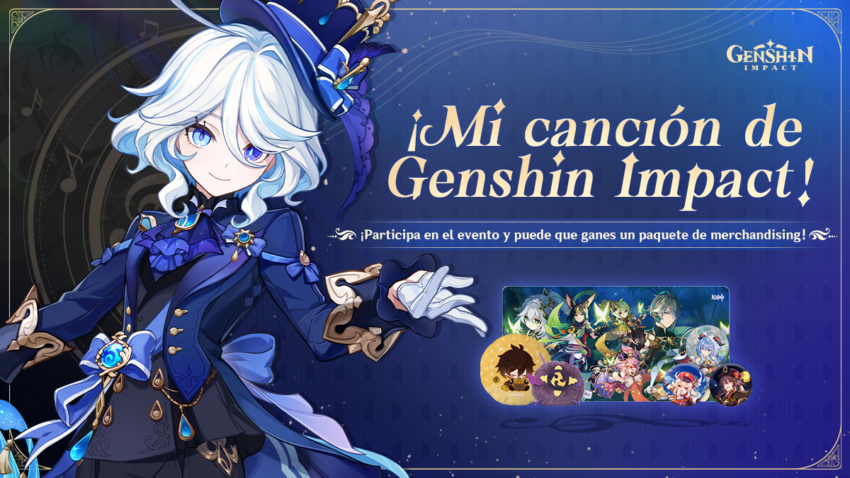 genshinimpactes's tweet photo. #MyGenshinImpactSong
¡Mi canción de Genshin Impact! - ¡Participa en el evento y puede que ganes un  paquete de merchandising!

¡Hola, viajero/a!
¿Oír cantar a Furina te ha dado ganas de cantar? Ven a participar en el evento y demuestra tus propias habilidades cantando en el idioma que más te guste.

CÓMO PARTICIPAR
Usa los hashtags #MyGenshinImpactSong y #GenshinImpact, elige tu música oficial favorita de Genshin Impact y compártela con tu voz, y habrás participado con éxito en el evento.

Ver detalles:
https://t.co/fog5QNyYYQ

Dirígete al canal oficial de YouTube de Genshin Impact para elegir tu canción favorita >>>
https://t.co/kakhikmvNT