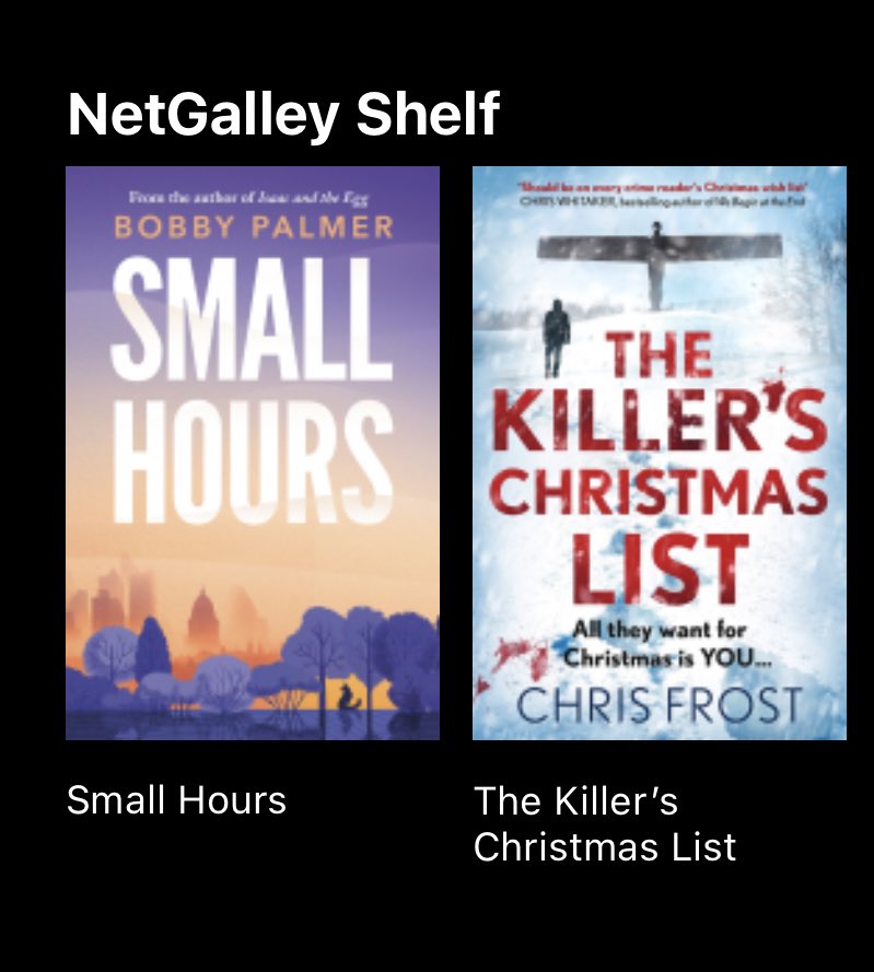 Eeek 😱👏🏻😱👏🏻 How very exciting to be approved for @thebobpalmer #SmallHours and @cmacwritescrime #KillersChristmasList I best get reading! 👏🏻📚
