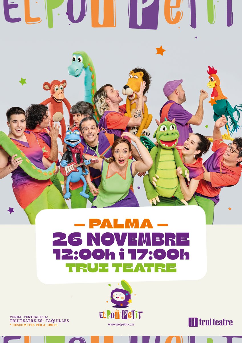 Peque Páginas (@pequepaginas) on Twitter photo "El concert d’El Pot Petit no és un concert qualsevol! És un concert ple d'aventures i cançons on la Jana, en Pau i la Melmelada Band reben la visita de molts dels seus amics!" 26.11 - 12h y 17h. últimas entradas truiteatre.es 🔋 <a href="/Balearia/">Baleària 🛳️ Somos mar 🌊</a> #FundacióBaleària <a href="/AwautoVW/">Awauto Volkswagen</a> "El concert d’El Pot Petit no és un concert qualsevol! És un concert ple d'aventures i cançons on la Jana, en Pau i la Melmelada Band reben la visita de molts dels seus amics!" 26.11 - 12h y 17h. últimas entradas truiteatre.es 🔋 <a href="/Balearia/">Baleària 🛳️ Somos mar 🌊</a> #FundacióBaleària <a href="/AwautoVW/">Awauto Volkswagen</a>