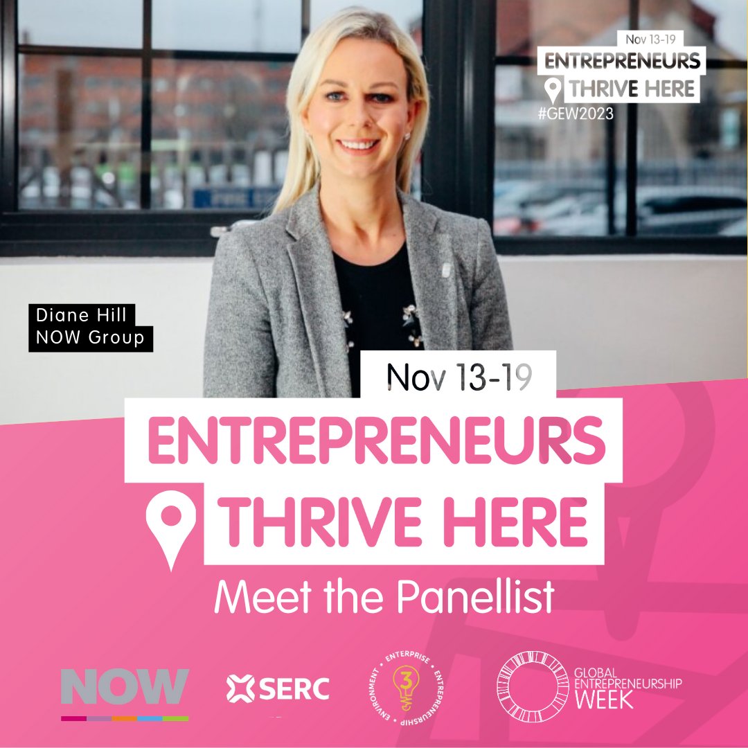 Meet our fourth panellist for our GEW Panel on the 15th November at 12pm- Diane Hill 
💻To attend our live streamed event either online or in person, complete the sign up form today: forms.office.com/e/NfWWQNTX8a 
#GEW2023 #EntrpreneursThriveHere #BetterOffAtSERC