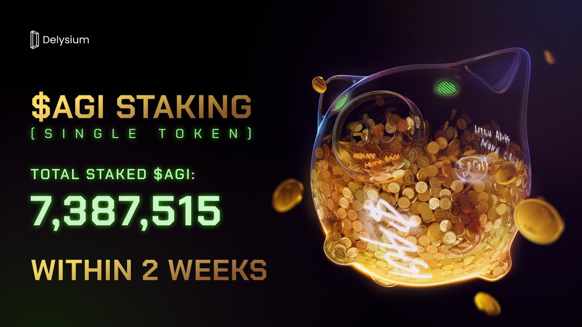 Weekly Report:

In just 2 weeks, over 7 million $AGI has been staked!

Can we raise the stakes even higher next week?

Share your predictions below!👇