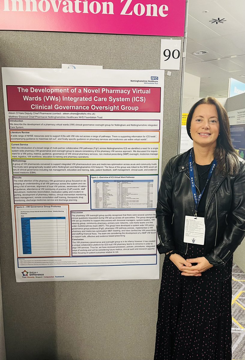 #Poster 📜up at the #RPSConf23 #Innovation Zone .. please come by and have a chinwag during the poster sessions about all things ICS Pharmacy & Medicines #VirtualWards Governance ⤵️