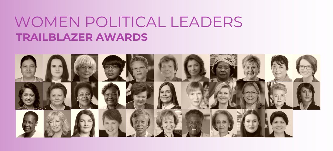 At the @ReykjavikGlobal 2023, WPL will recognize political leaders with the Trailblazer Award! The Trailblazer Awards celebrate incumbent and former women Presidents and Prime Ministers for breaking political glass ceilings and reaching the highest echelons in politics.