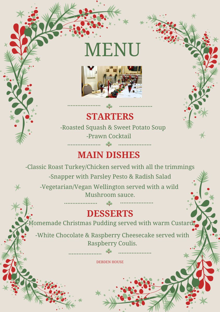 Host the Ultimate Christmas Celebration for your Team at Debden House Centre!
Searching for the perfect venue to treat your colleagues or gather with a a large group for a memorable Christmas dinner?