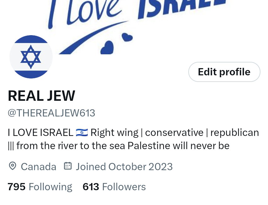 I just reached 613 followers!!! My profile is REAL JEW, and as a REAL JEW the number 613 is symbolic, because there are 613 commandments in the Torah!!!!