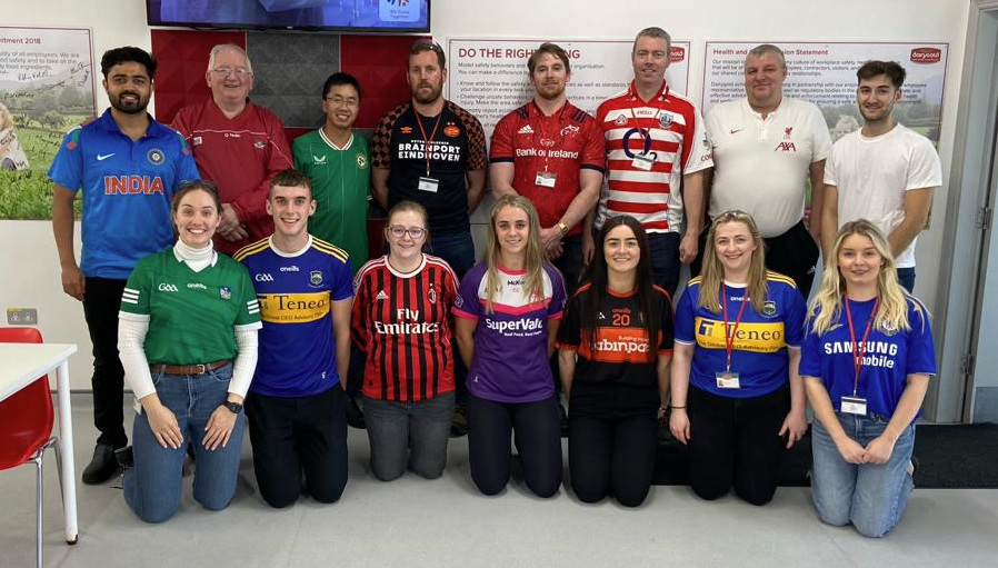 DairygoldCo_Op's tweet photo. Dairygold was delighted to take part in GOAL Global Jersey day across our sites recently, raising over €1,000 for the cause. Thanks to everyone who took part! #GOAL #JerseyDay #WeCare https://t.co/WJoRfFpCFk