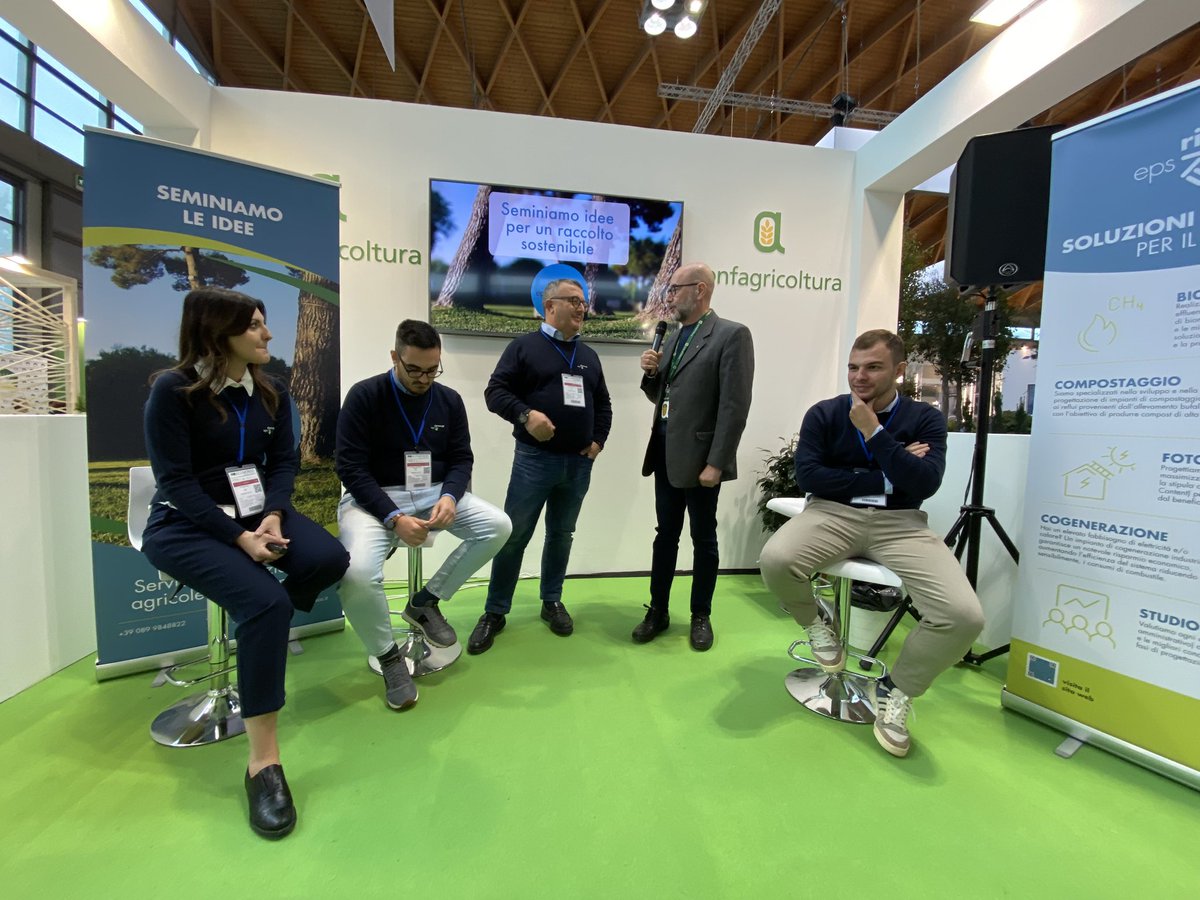 Confagricoltura's tweet photo. Come conciliare tutela dell’ambiente e sviluppo dell’agricoltura con le energie rinnovabili e la fertilizzazione organica. Se ne parla allo stand di Confagricoltura a @Ecomondo con #RIEnergy
#ecomondo23 https://t.co/ywsB7vZKE2