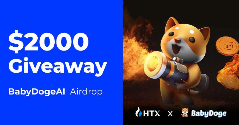 HTX_Global's tweet photo. #HTX x BabyDoge Crazy Airdrop! 

We will choose 5 Images each wins $20！

$2000 Giveaway:
✅Follow @HTX_Global @babydoge 

✅Post your creations by using: https://t.co/xUYp3Vtmch

✅RT + Like + Tag 2 Friends

✅Fill out the form