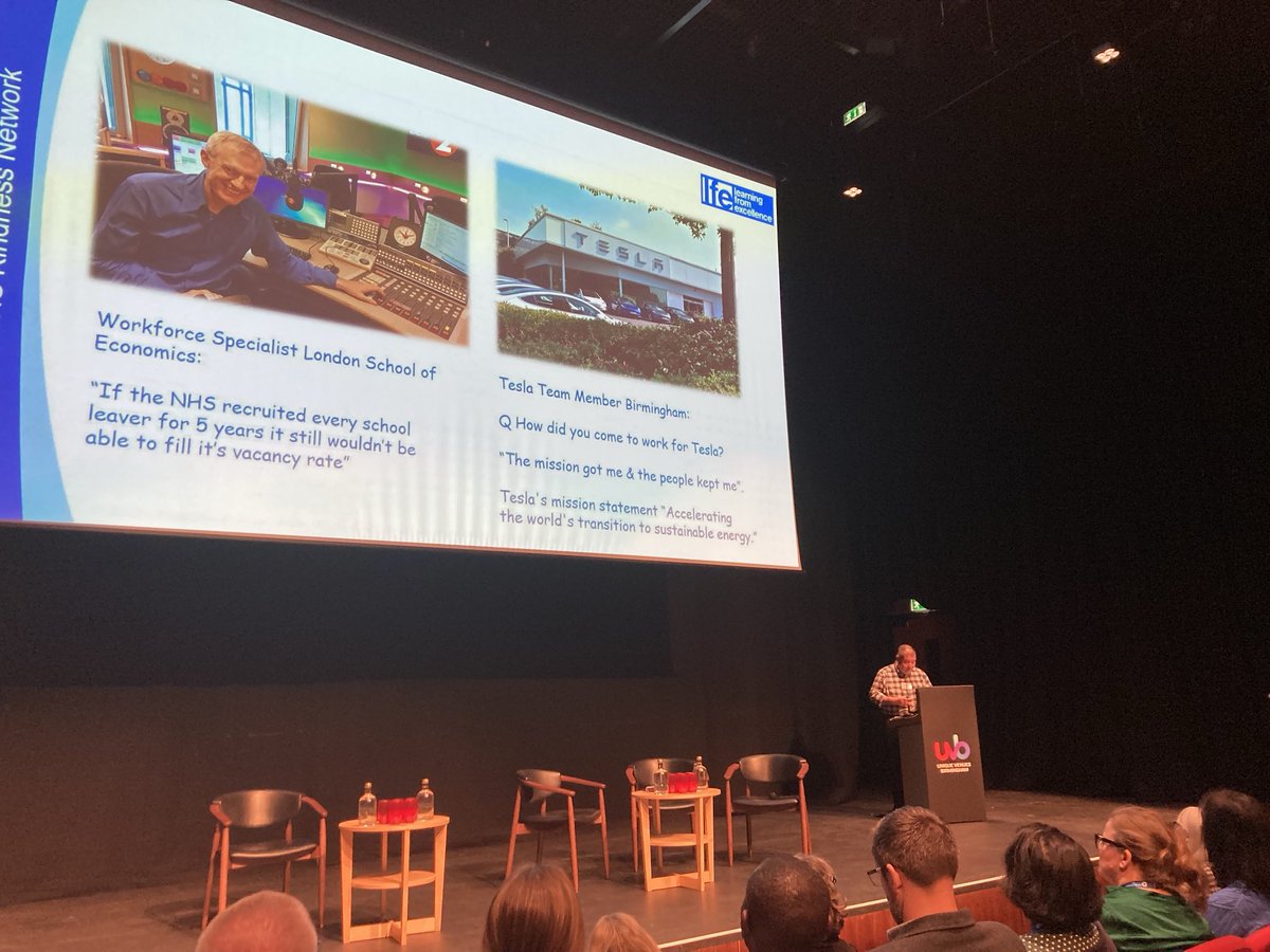 anna_annabav's tweet photo. If the NHS recruited every school leaver for 5 years it still wouldn’t be able to fill its vacancy rate.
Wow @devlinPJ talking about importance of kindness in teams and organisation #LfE5 NHS kindness network https://t.co/n83HyirNqt