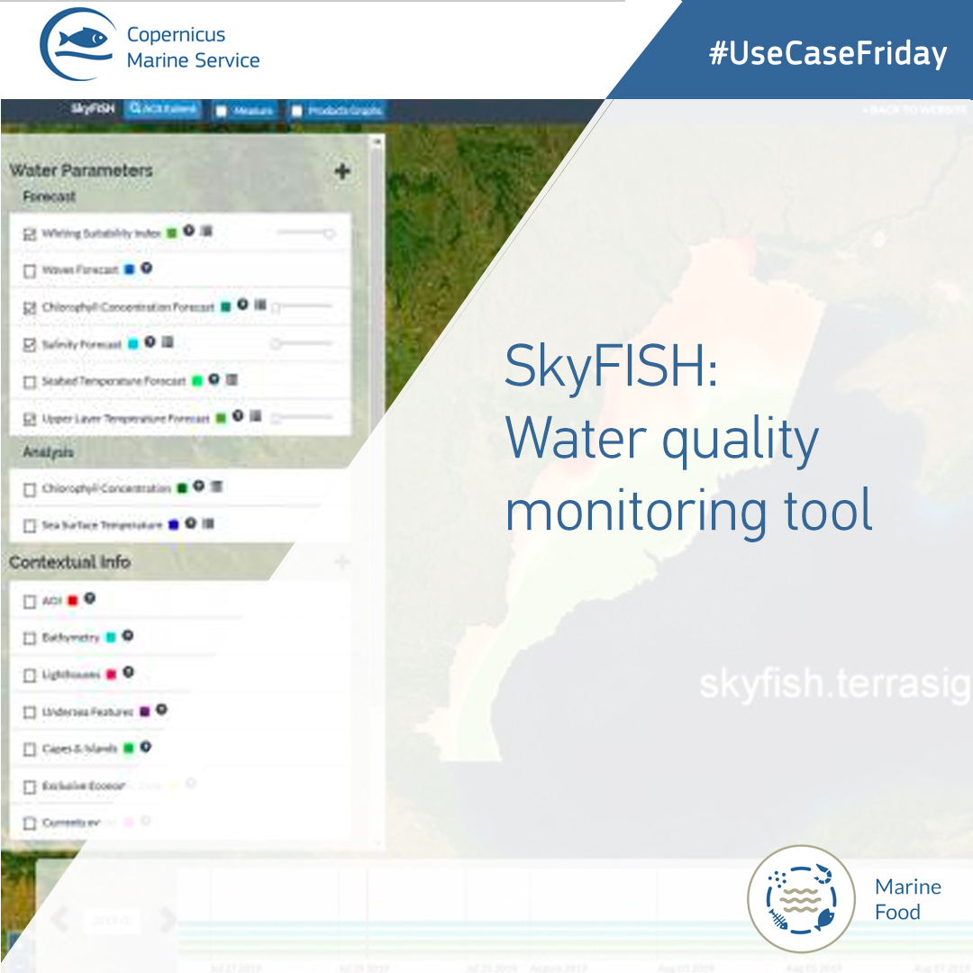 CMEMS_EU's tweet photo. #BlueEconomy 🎯 #UseCaseFriday
SkyFISH provides water quality information to help operators monitor & analyse the suitability of areas for aquaculture activities🦐
The tool integrates #CopernicusMarine data to support operations in the Black Sea
More👇
https://t.co/LdUqf5mgsS https://t.co/vu8b7Ib6VS