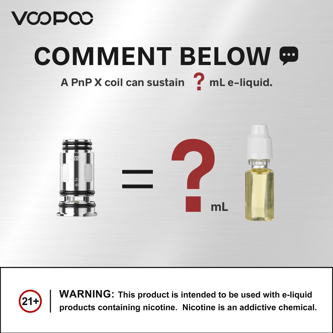 🙋Wanna be a tester?❗𝙂𝙪𝙚𝙨𝙨 𝙬𝙝𝙖𝙩 ❗ A PnP X coil can sustain ❓mL e-liquid without flavor fading and coil burning. ❓ 📌Follow&Like&RT 📌Tag 3 friends and leave your answer in the comments.🤗 💝3 Lucky Fans 📅Nov. 10th - Nov. 20th 🎁 Prize: DRAG S2/X2 End: Nov. 21st.