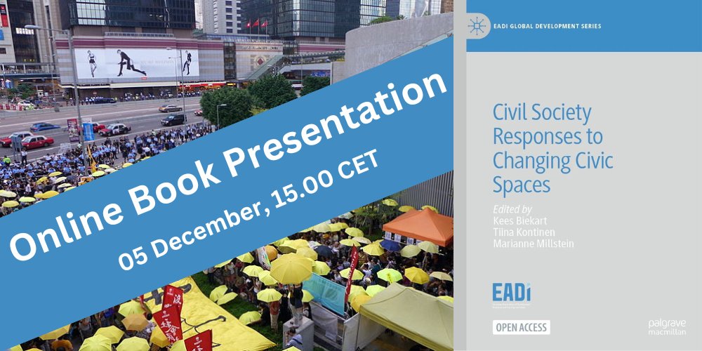 ❓ Did you already check our previous open access book on shrinking civic spaces? ✅ Register for the virtual book presentation 📅 05 December 🕒 15.00 CET Access the book 🔎bit.ly/3MA2hQs eadi.org/news-2/book-pr…