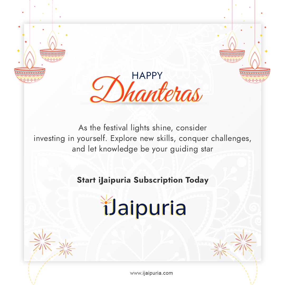Let's make this #Dhanteras - A Gyanteras!

Invest in yourself with #iJaipuria Subscription Plans &amp;
Get Instant access to 80+ Market Relevant Courses

Visit: ijaipuria.com/LevelUp/Subscr…

Wishing you a very Happy &amp; Skillful festive season!

#DiwaliCelebration