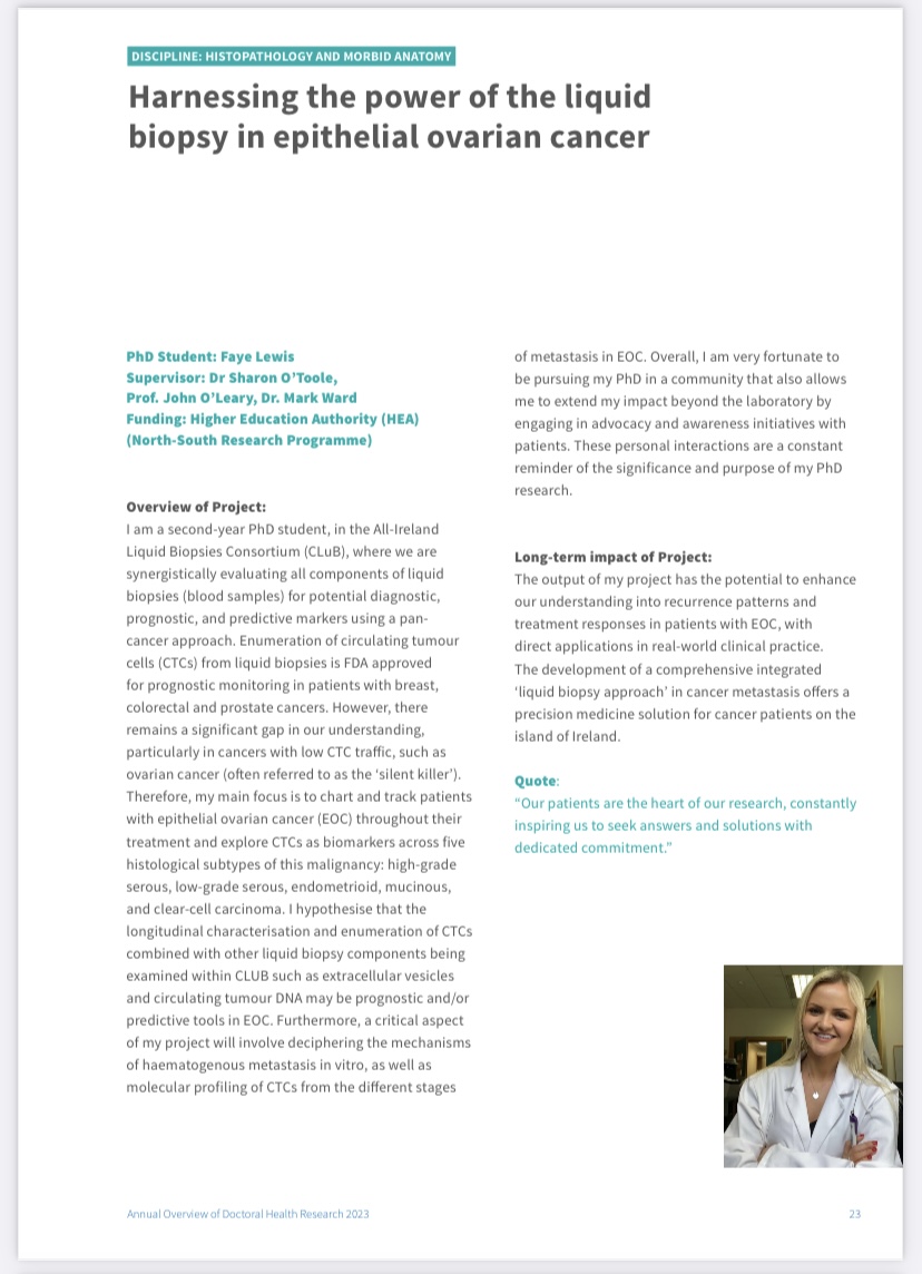 fayee_lewis's tweet photo. Delighted to be featured in the Trinity College Dublin Doctoral Research Handbook 👩🔬
For those interested in translational research, the academic partnership between TCD and St. James's Hospital provides fantastic opportunities!
https://t.co/qJjxFsMG8e https://t.co/houDdUu1ZG