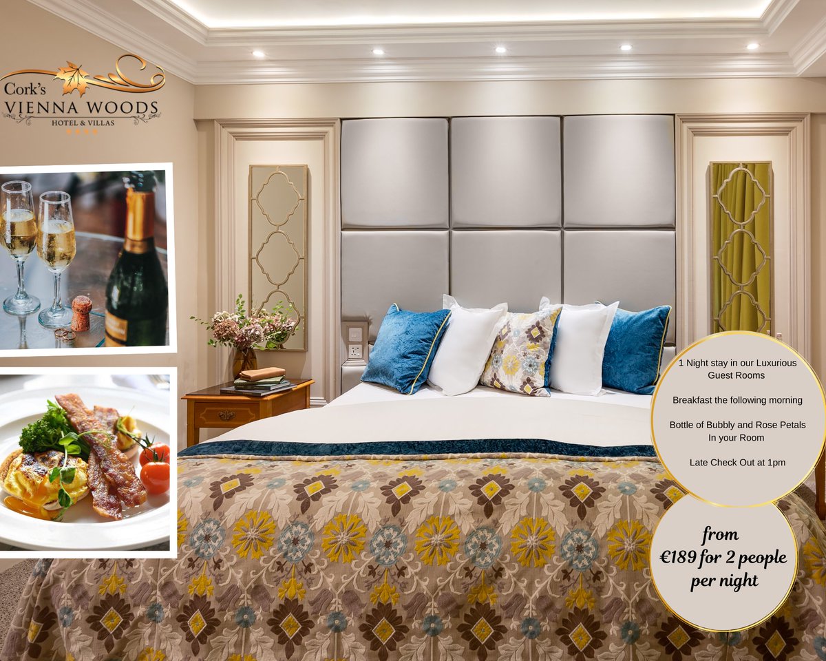 Romantic Getaway Breaks at Cork's Vienna Woods Hotel ✨️ ❤️

From only €189 for 2 people per night, including breakfast and a bottle of bubbles on arrival 🥂❤️ 

Book online at viennawoodshotel.com or call us on 021 455 6800 to book 

#RomanticGetaway