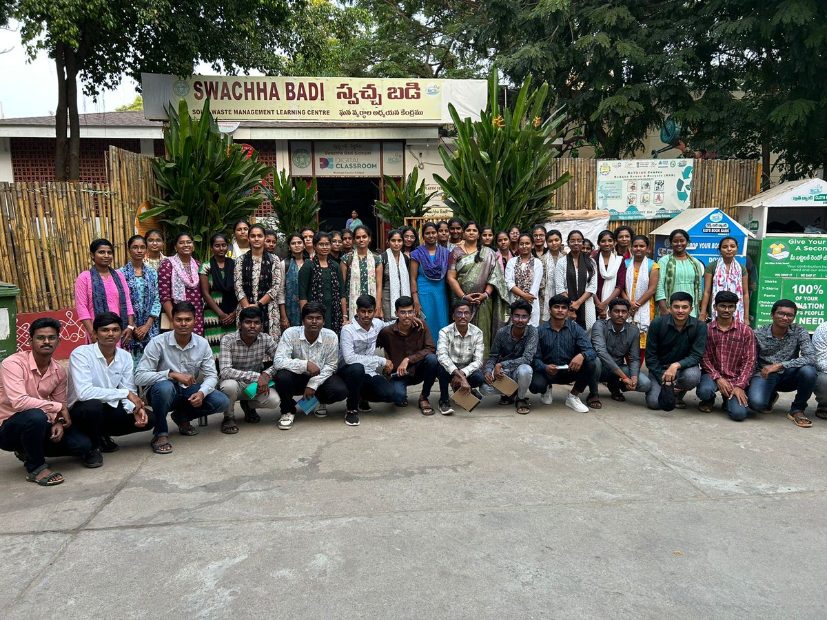FCRIHyderabad's tweet image. As part of the B.Sc first year course Environmental Studies and Disaster Management, students were taken to Swachha Badi, Siddipet.
@HarithaHaram @KTRBRS @TelanganaCS @BRSHarish @SmitaSabharwal @skltshu @_NSSIndia #fieldvisit #studytrip #practicalknowledge