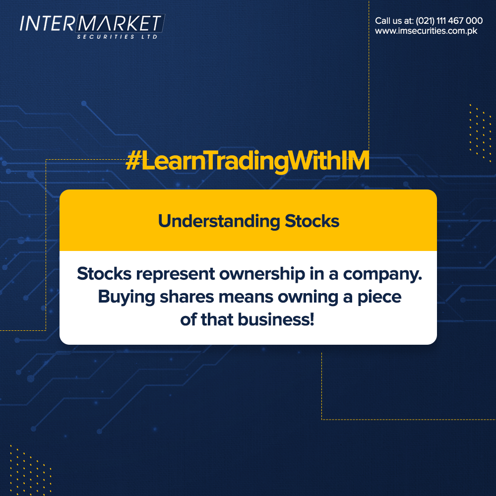 IMStradeonline's tweet photo. Own a Piece of Success: Stocks represent your share in a company. Buying them means becoming a part of a business venture. π’π°
Stay tuned for more!
#IntermarketSecuritiesLimited #LearnTradingWithIM #StockTrading101 #SmartInvesting #InvestInYourFuture #OwnershipMatters https://t.co/3ITAAiKYJd