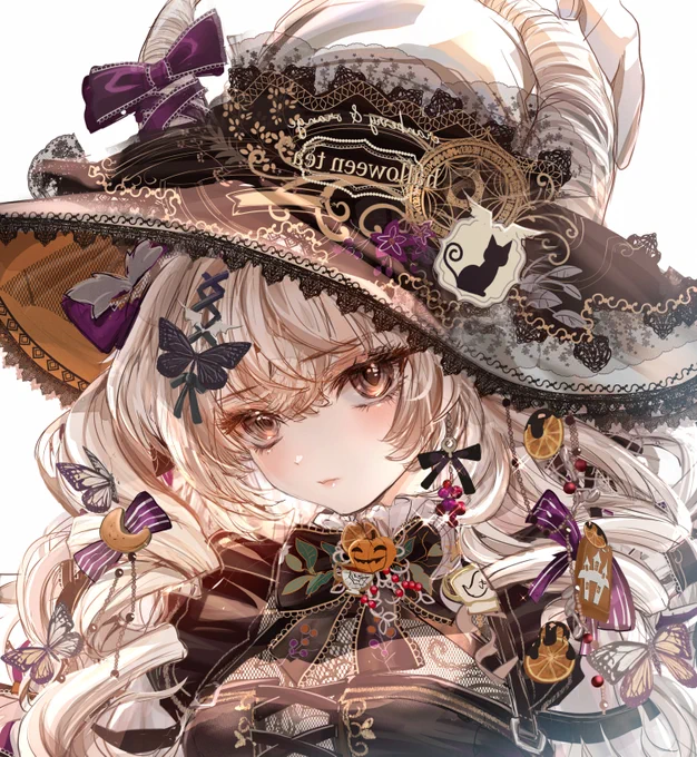 #私の作品もっと沢山の人に広がれ祭り ドライオレンジとベリーティー魔女 表情差分dried orange and berry tea witchおとぎの国の魔女や妖精作品を描いてます。クラシカル&アンティーク大好きです 