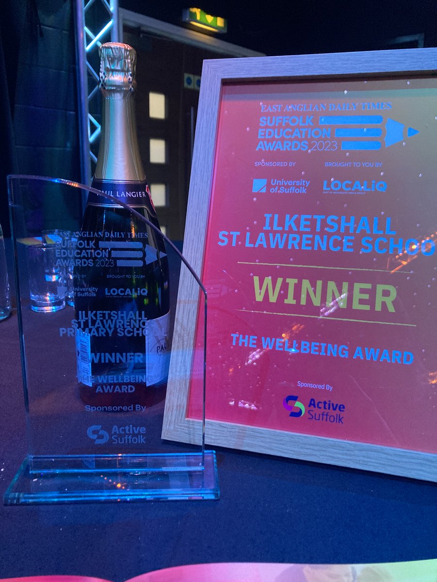 Ilketshall wins award at the Suffolk Education Awards Ilketshall won the Wellbeing Award in the Suffolk Education Awards 2023 for their work towards wellbeing across the school community