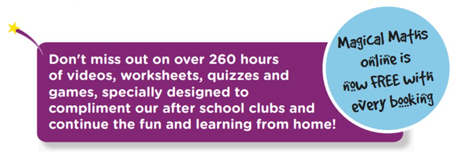 MagicalMathsLin's tweet image. Magical Maths Online is now FREE when booking your child’s place at a School’s Magical Maths Club. #mathsfun #FREE