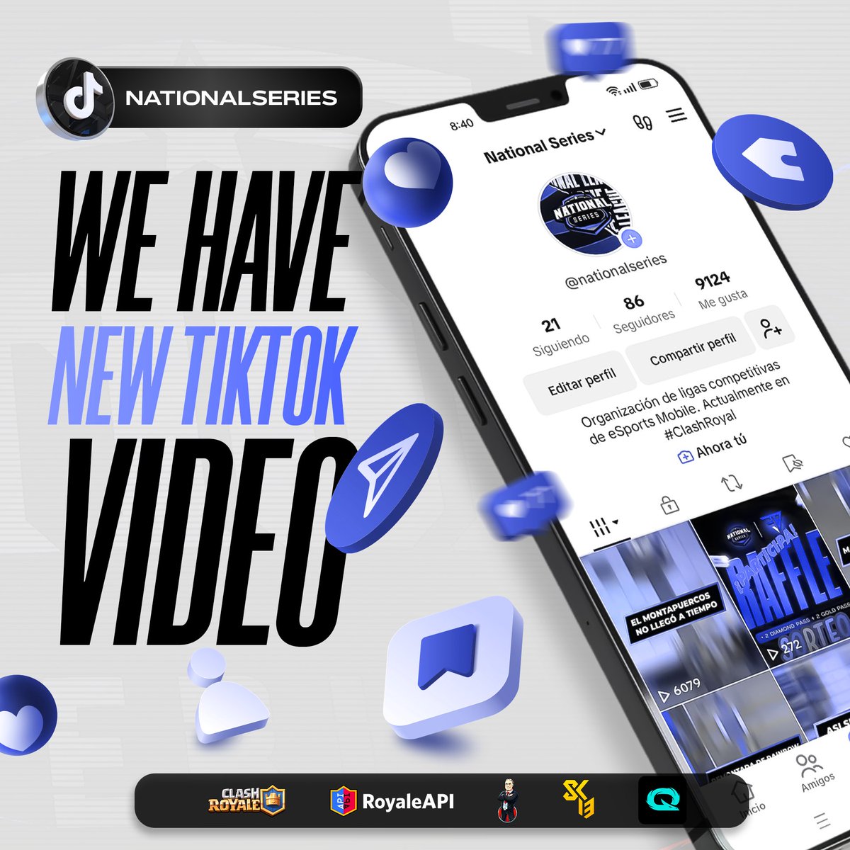 #ClashRoyale | We have a new video in our #TikTok channel. Don't forget to follow us and leave your likes 😁

 📺 tiktok.com/@nationalseries