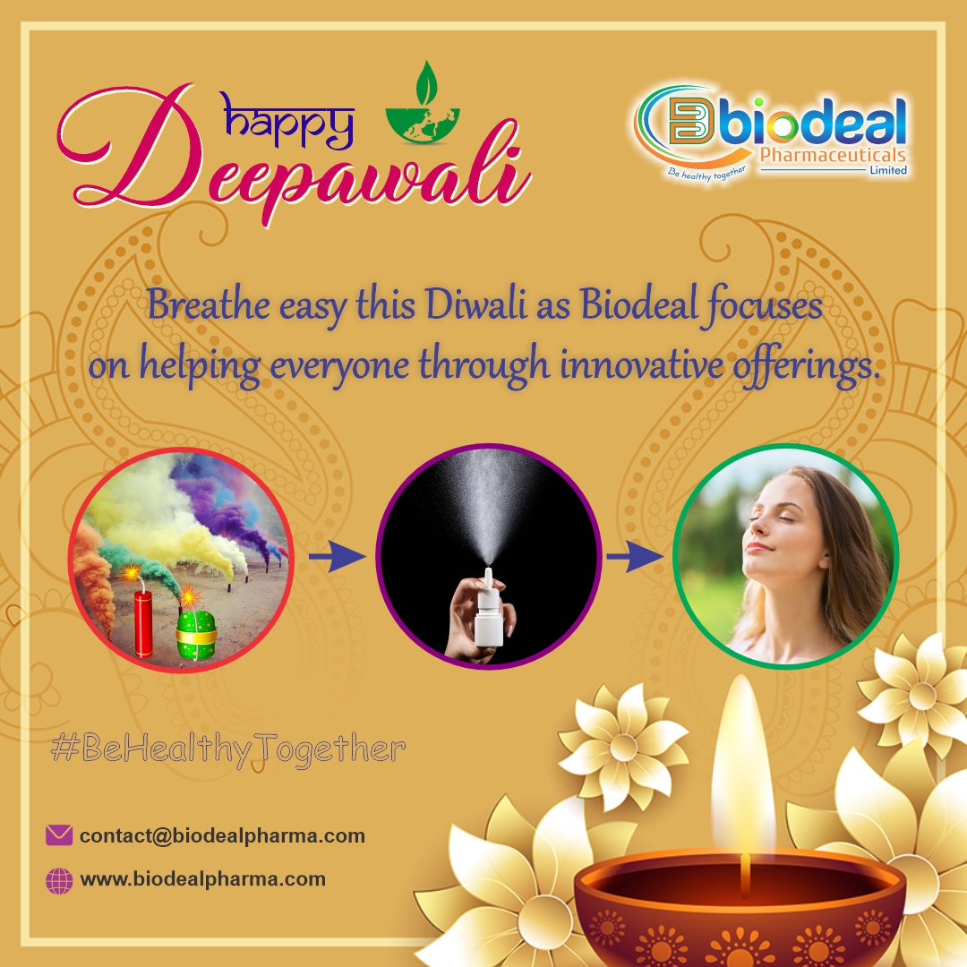 May this auspicious occasion of light up your life with happiness, joy and peace. Breathe easy this Diwali as Biodeal Pharma focuses on helping everyone through innovative offerings. #happydeepawali #happydeepavali2023 #happydiwali🎉#happydiwali2023 #festivaloflights #safediwali
