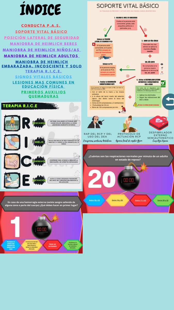 jacinto_ef's tweet photo. Una propuesta diferente para poner en práctica los primeros auxilios y el aprendizaje de los mismos.
👉 Infografías sobre los principales aspectos de los P.A.
👉 #BOOM interactivo para el aprendizaje de manera jugada 
Se agradece RT
Enlace de descarga 👇
https://t.co/XDy9YXSQhR https://t.co/uMdc9Nc4DV