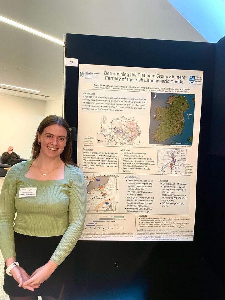 dublinmagma's tweet photo. Our PhD researchers and post docs presented their @GeolSurvIE funded projects at #Geoscience2023 this week in @dublincastleOPW! https://t.co/Jah80GK3V7