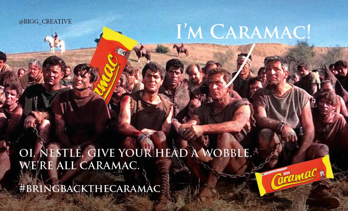 One Minute Brief of the Day: Create posters to persuade <a href="/NestleUKI/">Nestlé UK & Ireland</a> 
to #BringBackTheCaramac 🙏🏼
<a href="/OneMinuteBriefs/">One Minute Briefs ⏱️</a>