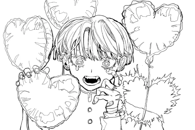久しぶりに線画ちゃんと描いたんで
塗り絵してくれるって方もしいたら! 