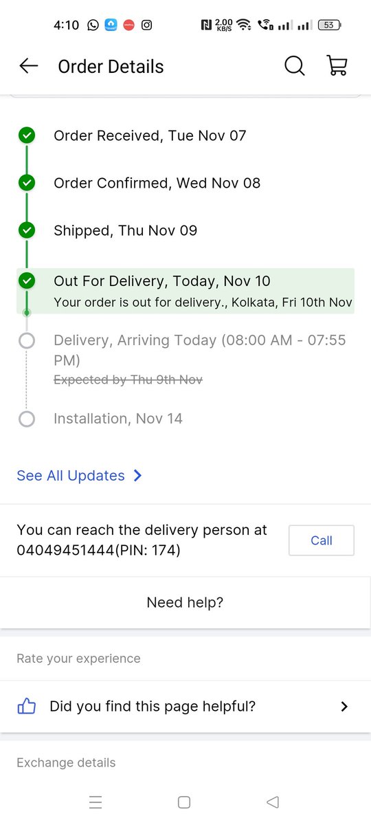 subirdas143's tweet photo. @Flipkart @flipkartsupport @jagograhakjago 
My order was supposed to be delivered yesterday. The rescheduled delivery is scheduled for today. The order section of Flipkart is showing Out for Delivery and the number given to the delivery agent is not picking up since morning. https://t.co/mDa3YXc5zz