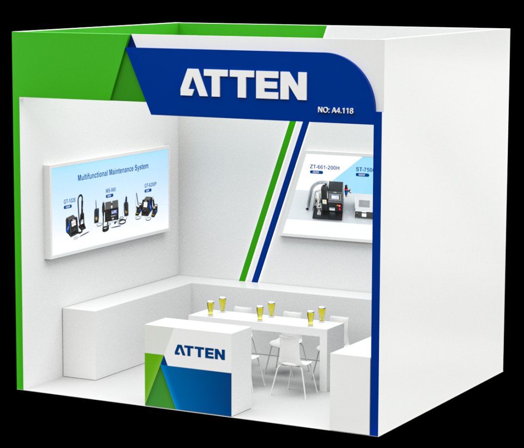 Hall A4, Booth 118 Stop by and say hi if you could. #atten #electronics #Productronica #germany #messemuenchen #soldering #handsoldering #desoldering #electronicsproduction #BGArework #SMTrework #solderingsolutions