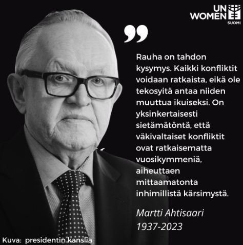 Helsinki on harmaa ja sateinen, kun rauhan ja ihmisoikeuksien suurmies saatetaan haudan lepoon. Presidentti Ahtisaaren saavutukset kumpuavat resonoivat pitkään ja kauas. Kiitos kaikesta työstäsi rauhan eteen. Presidentti Martti Ahtisaaren muistoa kunnioittaen.