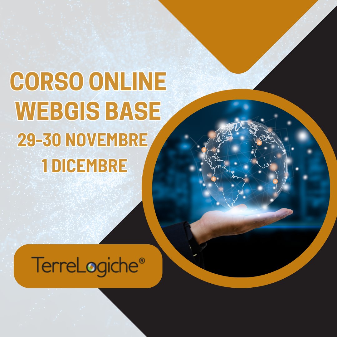 Ultima chiamata per il #corso #online che mostra come gestire, visualizzare e analizzare informazioni digitali georeferenziate attraverso il web e realizzare il proprio #webGIS personalizzato con #QGISServer, #LizMap, #GeoServer, #OpenLayers.

👉terrelogiche.com/formazione-ter…