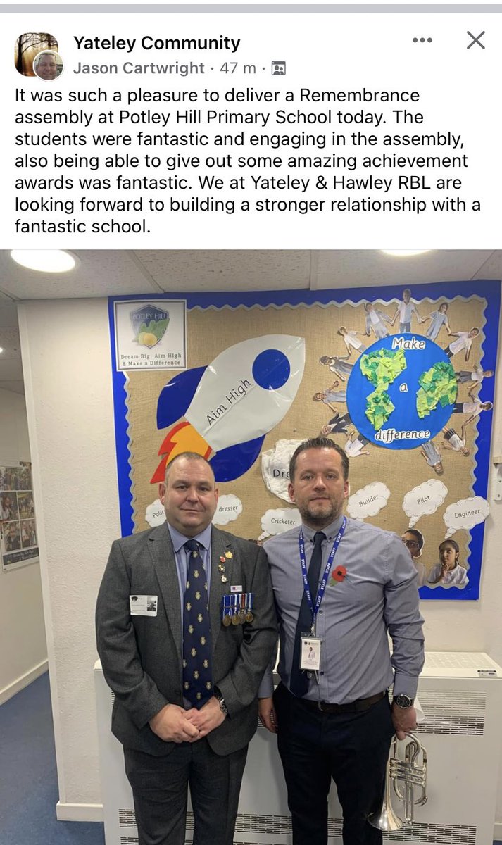 Potley Hill Primary School (@potleyprimary) on Twitter photo We had a brilliant remembrance/ celebration assembly this week. Thank you to Jason from the <a href="/PoppyLegion/">Royal British Legion</a> for joining us and sharing his experiences. πΉ We had a brilliant remembrance/ celebration assembly this week. Thank you to Jason from the <a href="/PoppyLegion/">Royal British Legion</a> for joining us and sharing his experiences. πΉ