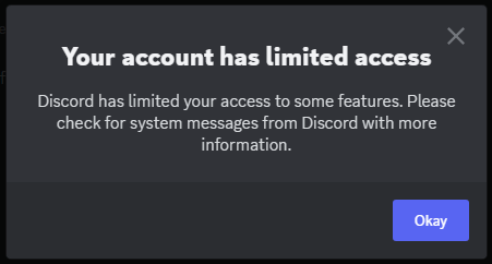 bowelmovement91's tweet photo. @discord_support it's been a week. I'm paying for nitro and I can't use my account due to "suspicious activity". I have no weird logins, 2FA, removed every single device anyway and still have no idea why it's locked. Support tickets were useless. https://t.co/huoW1JG8GS